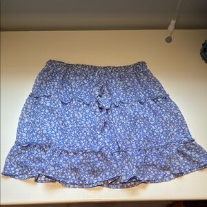 Sienna Sky Blue and White Bubble Mini Skirt